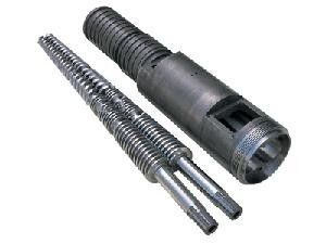 Công suất cao hình nón đôi vít đùn cho PVC / WPC hồ sơ đùn