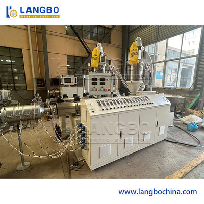 Dòng xát ống PPR đường kính lớn với tốc độ sản xuất 12m/min và điều khiển SIEMENS PLC