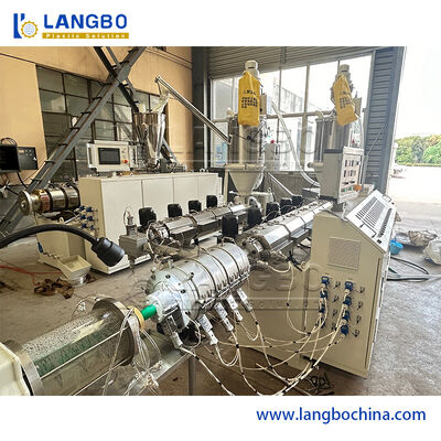 Dòng xát ống PPR đường kính lớn với tốc độ sản xuất 12m/min và điều khiển SIEMENS PLC