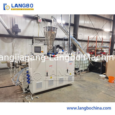 55/110 Conical Twin Screw Extruder PVC Profile Extrusion Line for 1180mm Cable Trunking with 22KW Motor Power